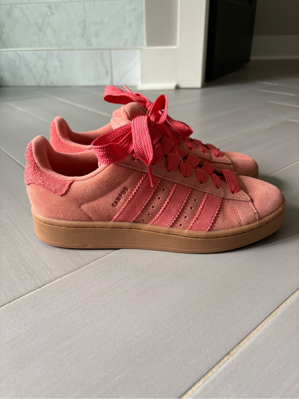 Adidas Campus Light Salmon Suede Sneakers with Gum Sole